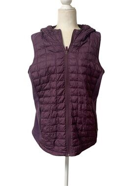 The North Face  Womens Hooded Thermoball Vest Knit Quilted  Puffer Purple XL
